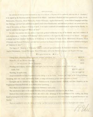 Robert E. Lee Autographed Letter Prospectus Cover - SOLD